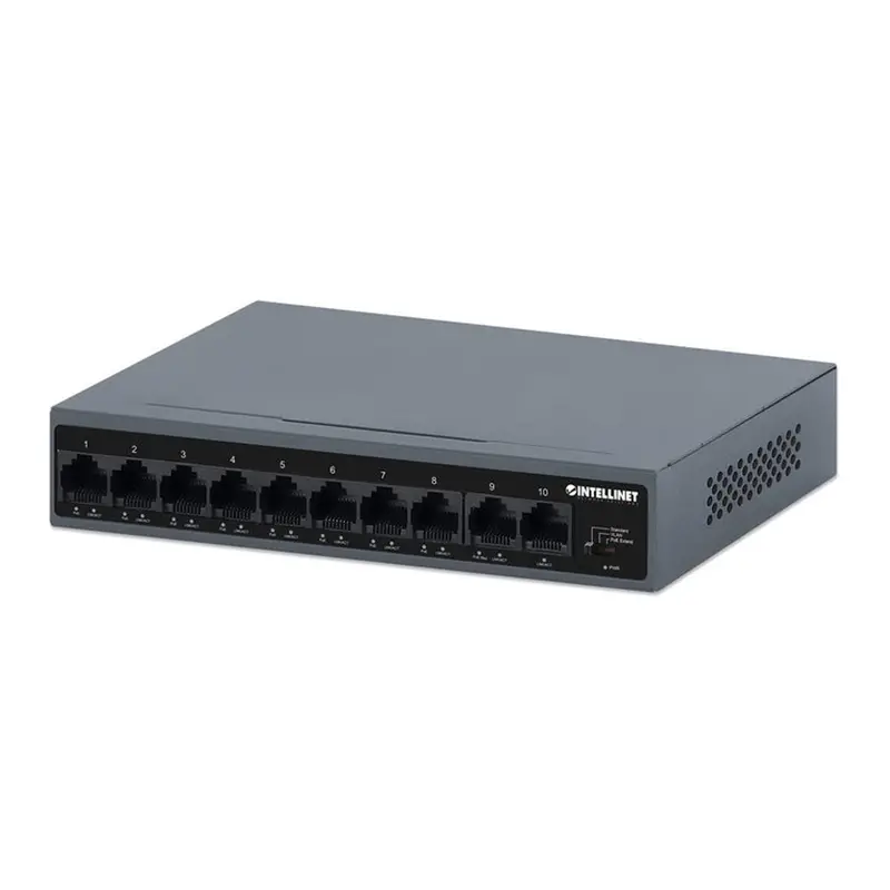 Intellinet 562102 10-Port Poe+ Switch – 8× Fast Ethernet + 2× Fe Uplinks 1