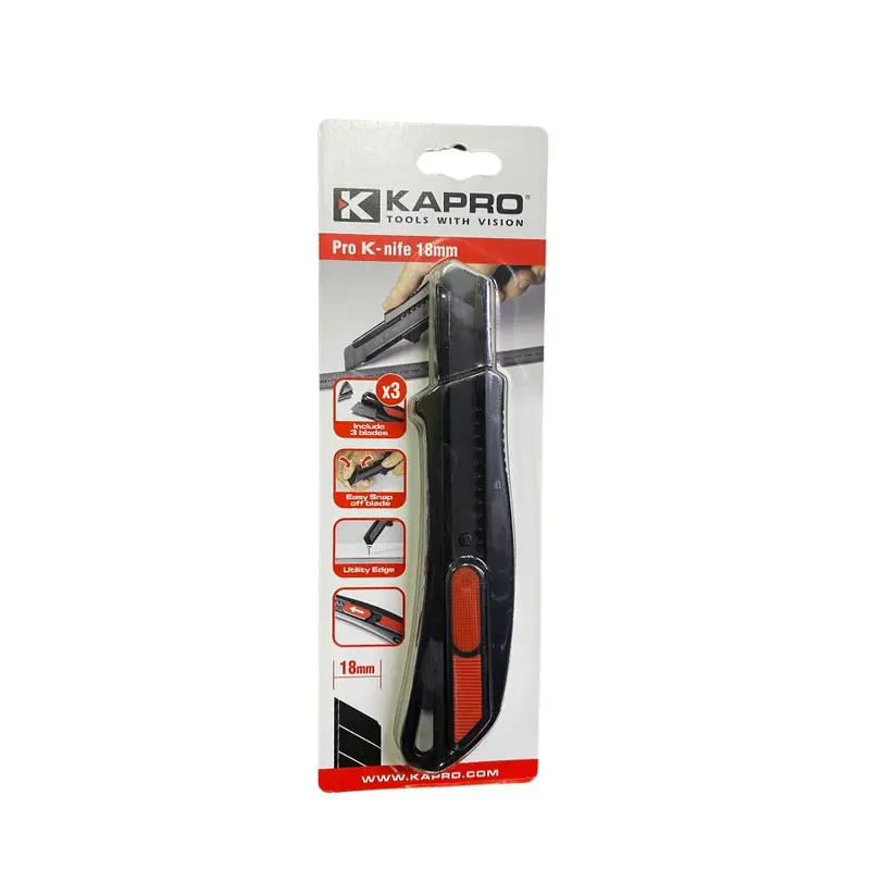 Kapro 254-18H Auto-Retract Safety Knife – 18Mm Blade, Ergonomic Grip, One-Hand Operation (Pk-254-18H) 1