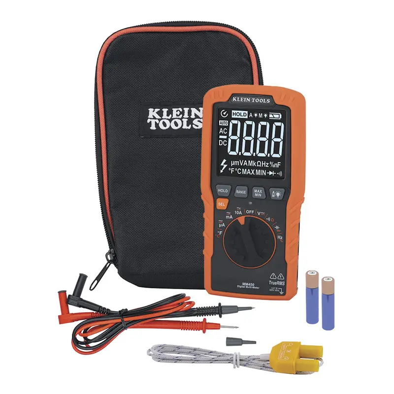 Klein Tools Mm450 Slim Trms Auto-Ranging Digital Multimeter – 600V, Temperature Capable 1