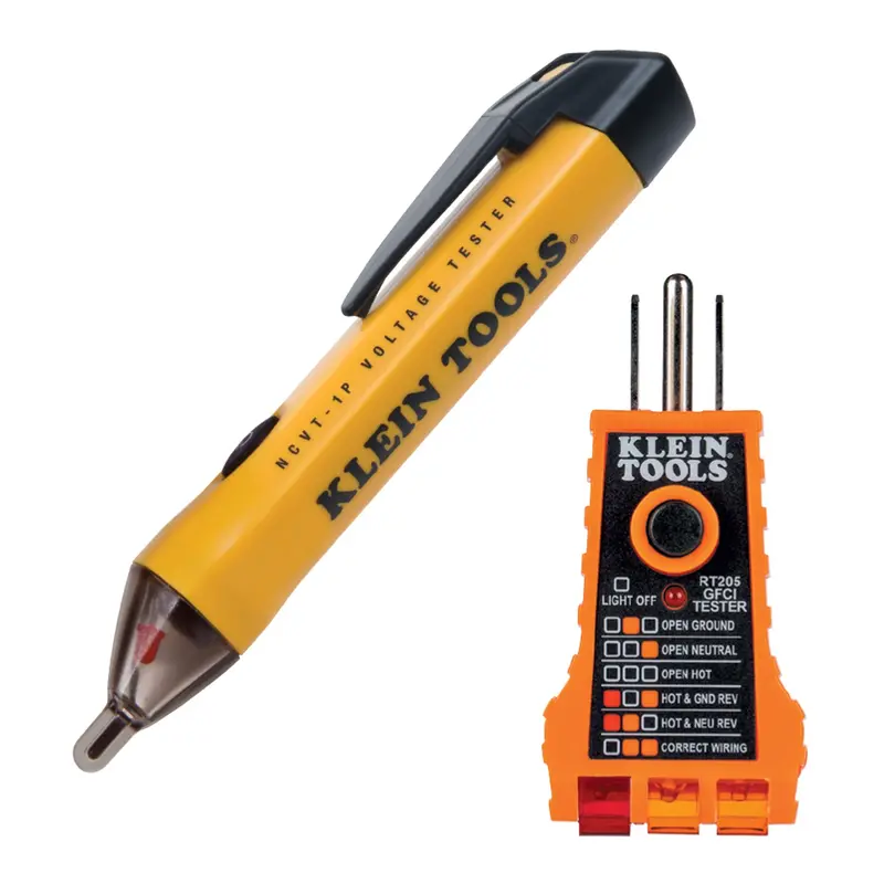 Klein Tools Ncvt1Pkit Non-Contact Voltage Tester & Gfci Receptacle Test Kit 1