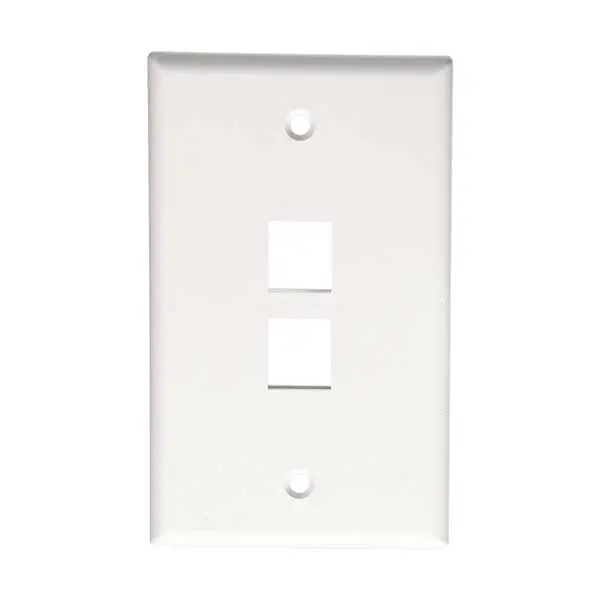 Leviton 41080-2Wp White 2-Port Quickport Keystone Wallplate 1
