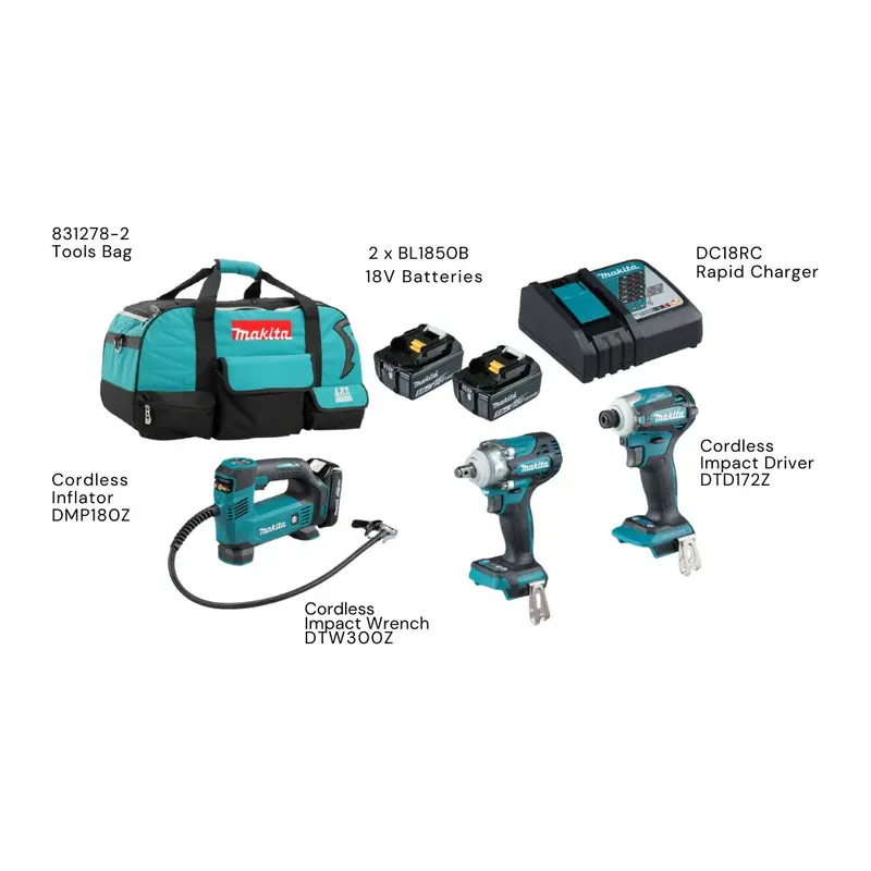 Makita 18V Lxt Cordless 4-Tool Combo Kit – Trimmer, Drill Driver, Jigsaw, Dual 5.0Ah Batteries & Charger 1