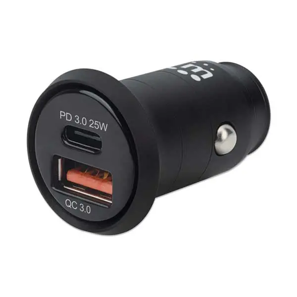 Manhattan 102414 25W Compact Dual-Port Usb-C Car Charger With Pd Support 1