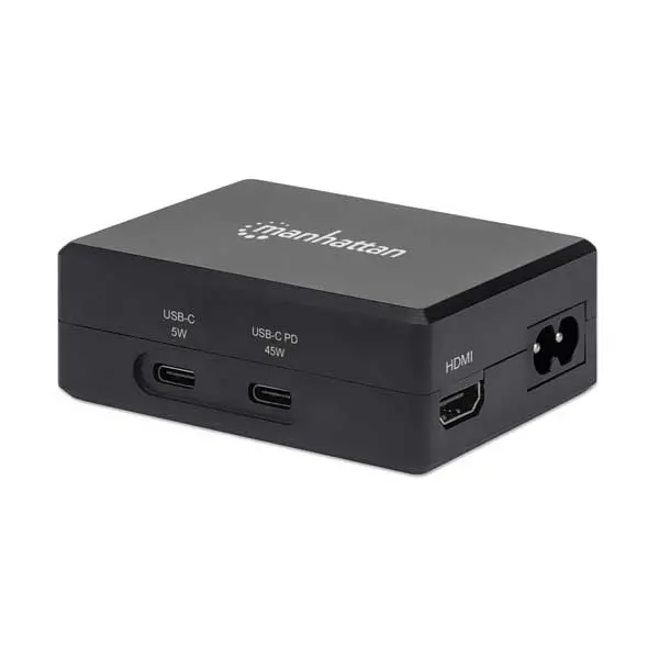 Manhattan 130554 Travel Dock With 52W Usb Charging Hub – Dual Usb-C + Dual Usb-A Ports 1