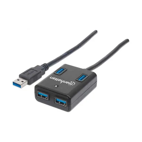 Manhattan 162296 4-Port Usb 3.0 Superspeed Hub – Plug-And-Play, Bus-Powered 1