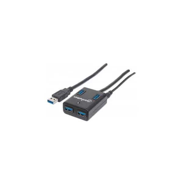 Manhattan 4-Port Usb 3.0 Superspeed Hub With External Power Adapter – Bus-Powered Compatible 1