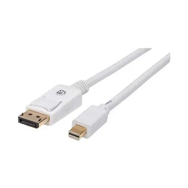 Manhattan 6.6Ft White Mini Displayport To Displayport Cable – High-Bandwidth Monitor Link 1