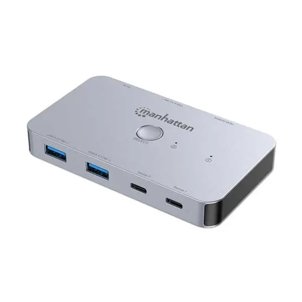 Manhattan Dual-Input Hdmi/Usb-C Kvm Switch – 4K@60Hz With 100W Power Delivery 1