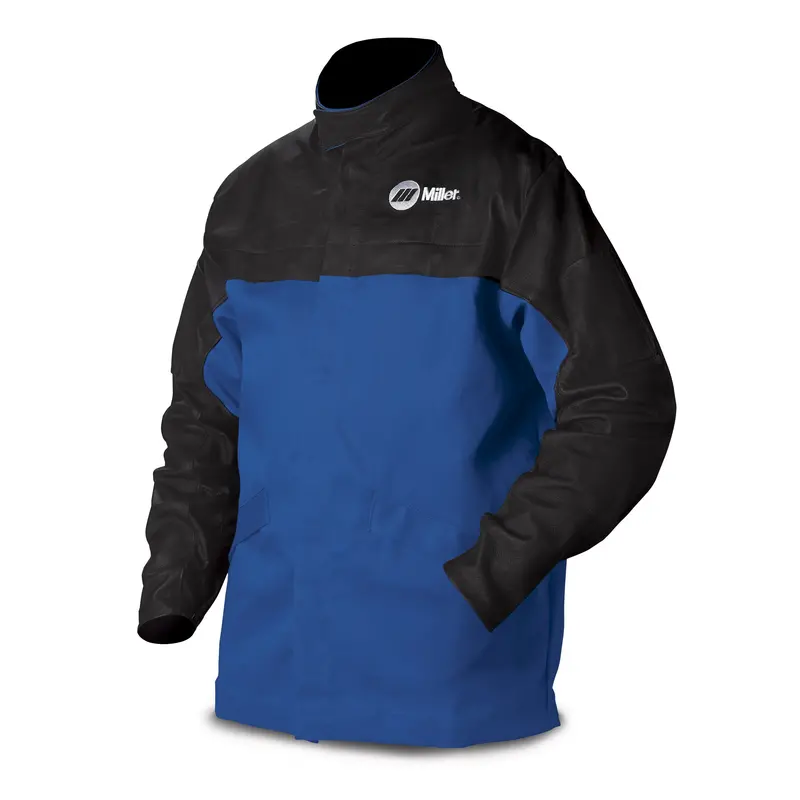 Miller Hybrid Welding Jacket: Leather And Indura Fabric Blend 1