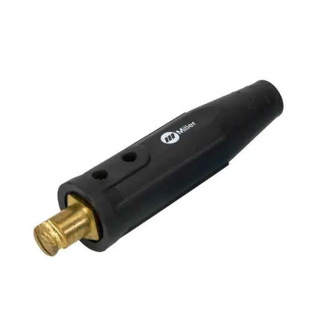Miller Tweco-Style Insulated Male Cable Connector — 1/0 To 2/0, Black (191981) 1