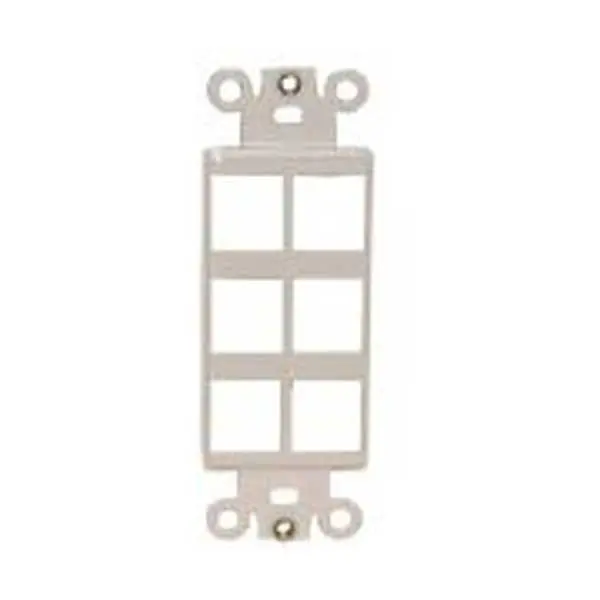 Philmore 6-Port White Keystone Wallplate Insert – Single-Gang Flush Mount 1