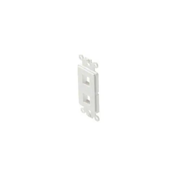 Philmore Keystone Wallplate Insert – Single-Gang, 2-Port Flush Mount, White (72-5052) 1
