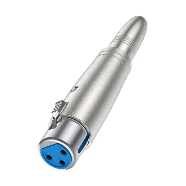 Professional Xlr Female-To-Trs Adapter – 3-Pin Xlr To 1/4" Balanced Audio Coupler, Silver Finish (T650-Am) 1