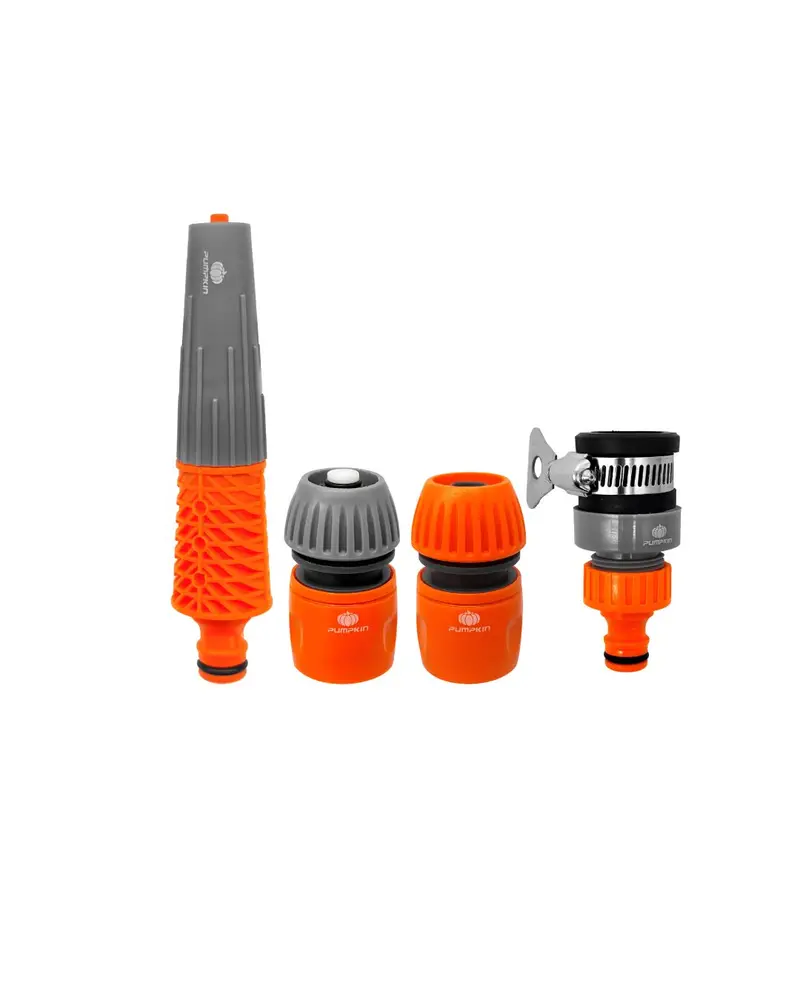 Pumpkin 4-Piece Adjustable Garden Hose Nozzle Set With Quick-Connect Fitting – Pm42304 1