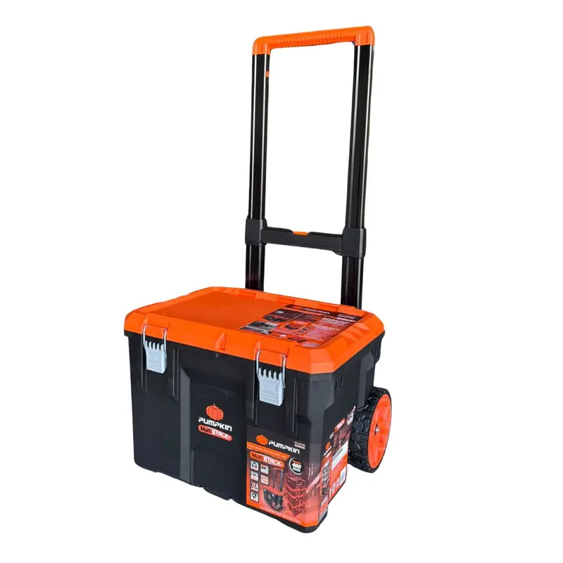 Pumpkin L-Size Modular Stacking Tool Box With Integrated Trolley – 52×44×39Cm (2 Units Per Carton) 1