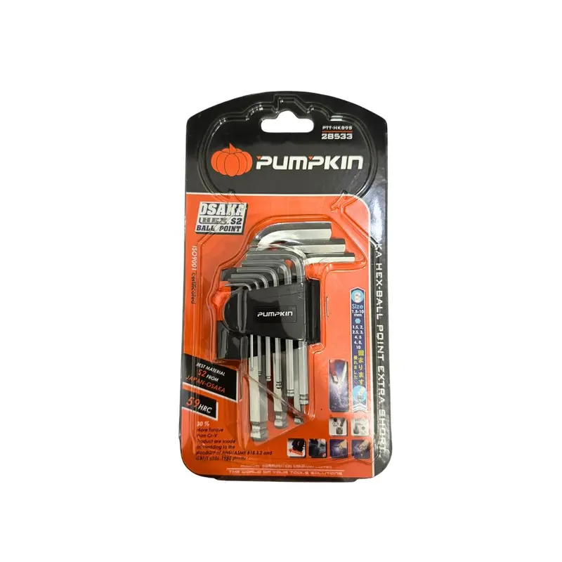 Pumpkin Osaka 9-Piece Short Ball-End Allen Key Set – 1.5–10Mm, 6 Per Box | Pm28533 1