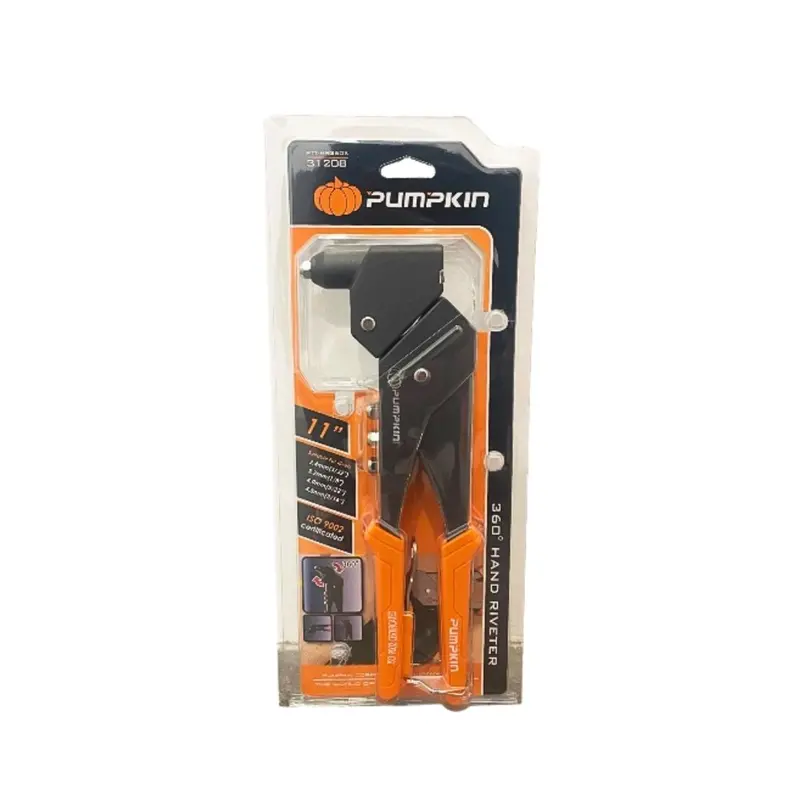 Pumpkin Pm31208 360° Rotating Hand Riveter – 11-Inch Lever Action Tool For Blind Rivets (6 Pcs) 1