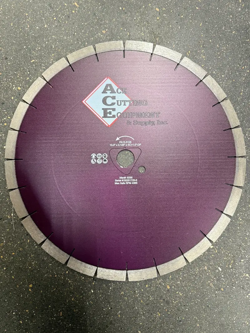 Purple Early-Entry Diamond Blade For Green Concrete – 12" To 13.5" 1