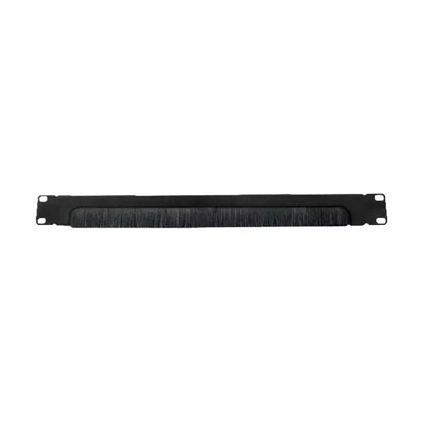 Quest Hb19-01-025 19-Inch 1U Horizontal Brush Access Filler Panel – Black 1