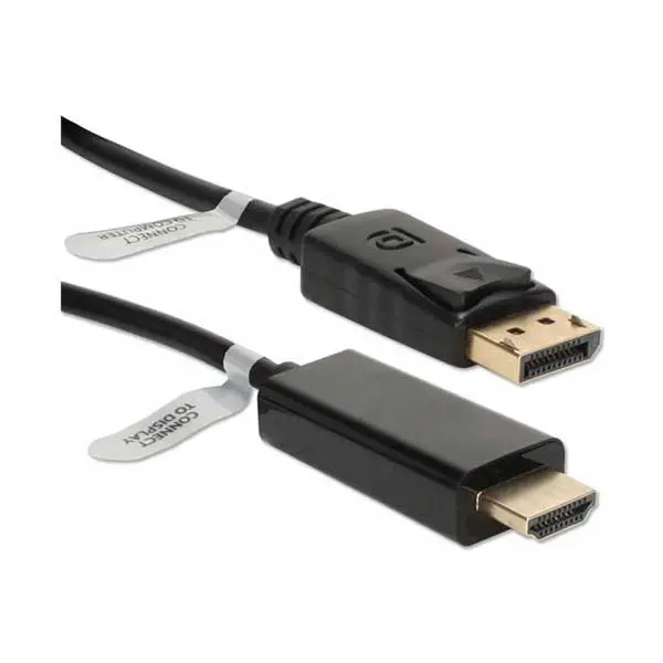 Qvs 10Ft Displayport To Hdmi Cable – Ultra Hd Digital Media Transfer 1
