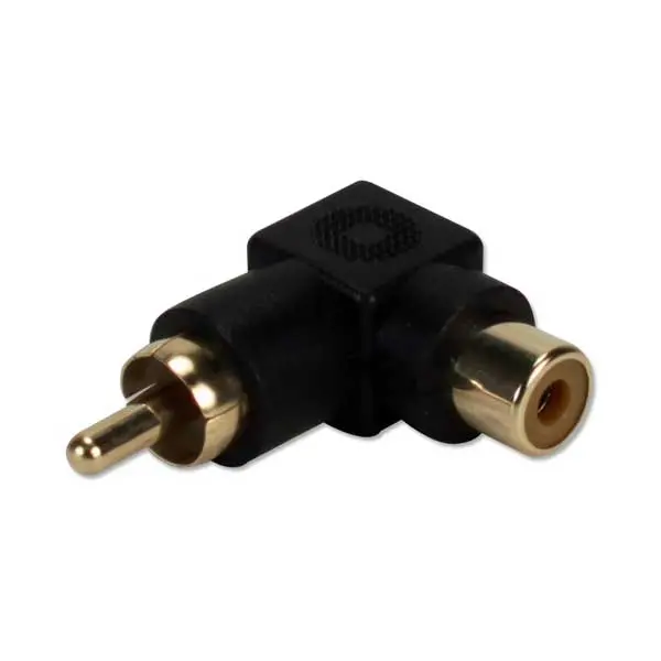 Qvs Rca Right-Angle Adapter – Male-To-Female, 90° Bend For Tight Spaces 1
