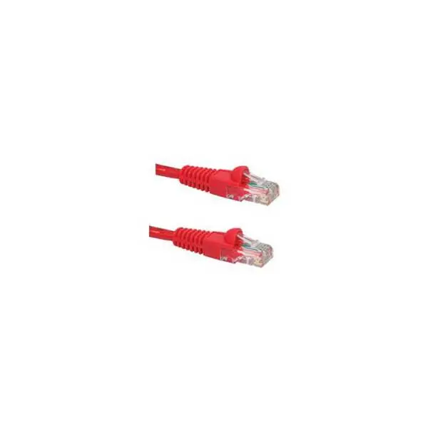 Red Cat5E Ethernet Patch Cable With Low-Profile Boots – 10 Feet 1