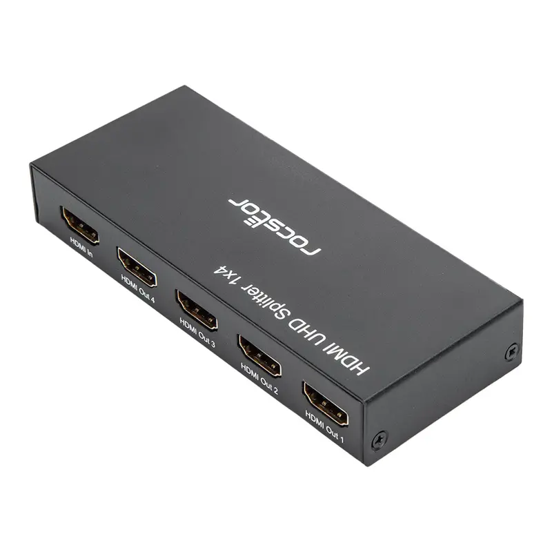 Rocstor Y10C294-B1: 4-Port 4K@60Hz Hdmi Splitter – Premium Distribution Hub (Black) 1