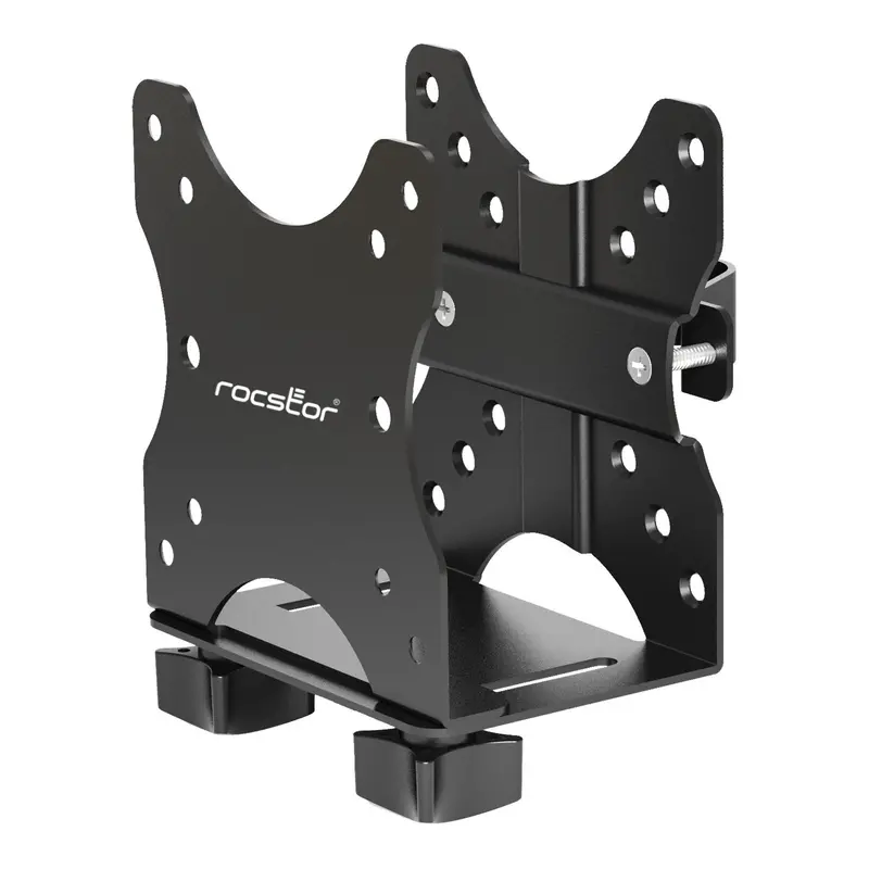 Rocstor Y10N024-B1 Heavy-Duty Vesa Monitor Mount – Compatible With Intel Nuc & Mac Mini, Black Bracket 1
