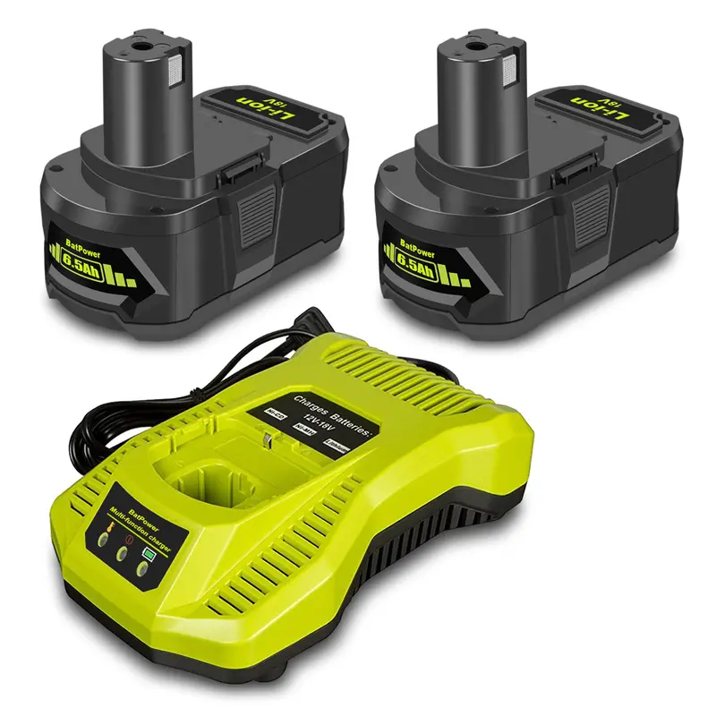 Ryobi One+ 18V 6.5Ah Lithium Battery & Charger Bundle – P117/P193/Pbp007 Compatible, 1.5–6Ah Support 2