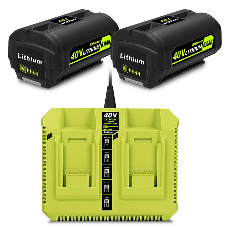 Ryobi One+ 40V 6.5Ah Lithium Battery & Rapid Charger Set – Op401/Op40601/Op40602 Compatible 2