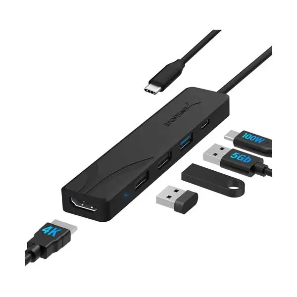 Sabrent 5-Port Usb-C Hub With Multi-Function Connectivity 1