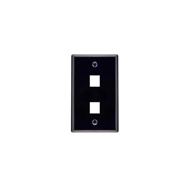 Signamax Kwp-2B-Nl Black 2-Port Single-Gang Keystone Wallplate 1