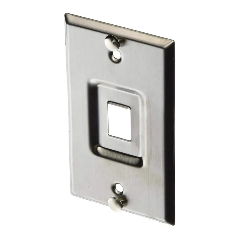 Signamax Sskf-1P Single-Gang Flush-Mount Keystone Wallplate – Stainless Steel, 1-Port Phone Plate 1