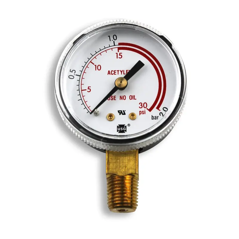 Smith 2-Inch Pressure Gauge With Red Warning Zone, 30 Psi Range – Model Ga134-03 1