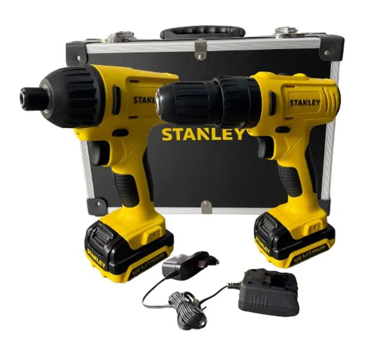 Stanley Schi121S2Fk-B1 12V Combo Kit – Hammer Drill + Impact Driver, 2 Batteries, Charger & Carry Case 1