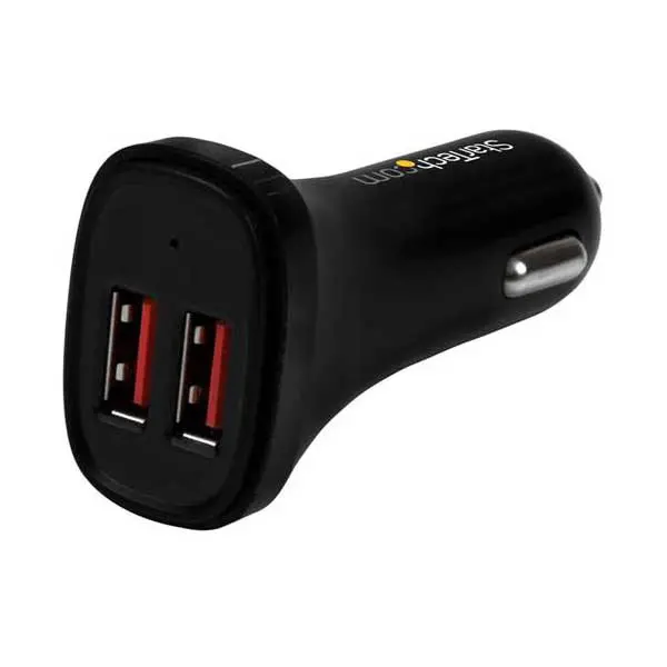 Startech Dual-Port 3.4A Usb Car Charger – Fast Vehicle Power Adapter 1