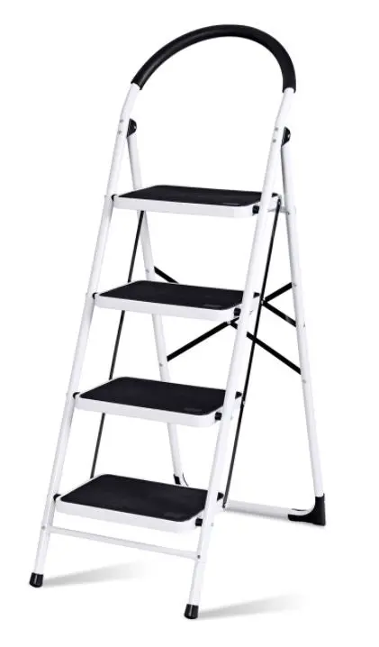 Steel White Folding Stool Ladder – Adjustable 2 To 5-Step Design | L-Xg102S 1