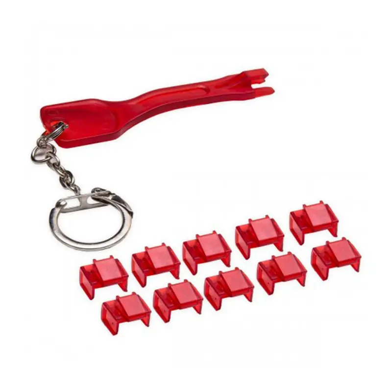 Syba Sy-Acc24053 10-Pack Rj45 Dust Plug Set With Removal Tools – Red 1
