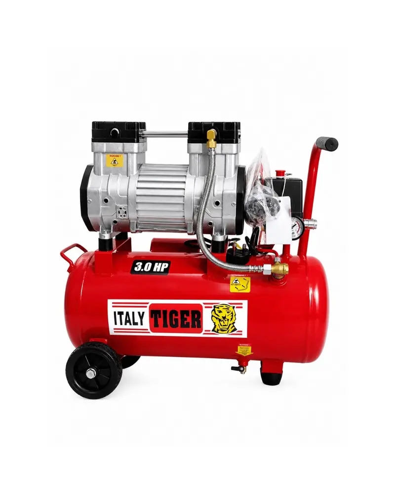 Tiger Gdg35-Red Oil-Free Silent Air Compressor – 3Hp, 35L Tank, 240V Export Model 1