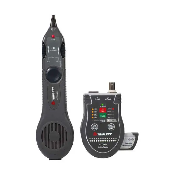 Triplett Ctx200Pa Cable Tester – Rj45, Coax, And Inductive Probe Combo 1