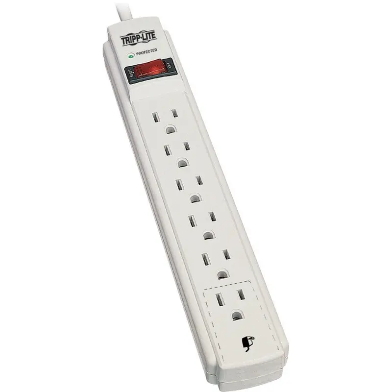 Tripp Lite Tlp608 6-Outlet Surge Protector – 990 Joules, 8-Foot Cord, Right-Angle Plug 1