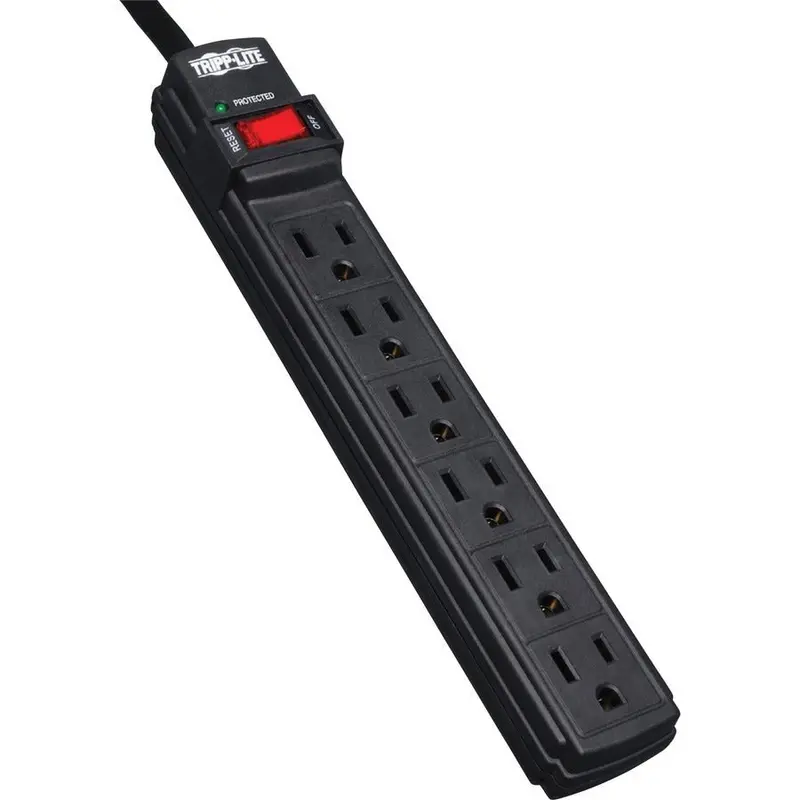 Tripp Lite Tlp6B — 6Ft 360-Joule 6-Outlet Surge Protector With Diagnostic Led (Black) 1