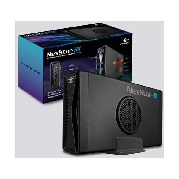 Vantec Nst-387S3-Bk Nexstar Hx 3.5" Sata Iii External Hdd Enclosure – Usb 3.0 With Cooling Fan 1