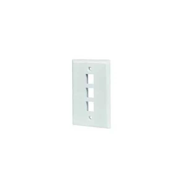 Wavenet Fp03Pwh-S White 3-Port Flush-Mount Keystone Wallplate 1