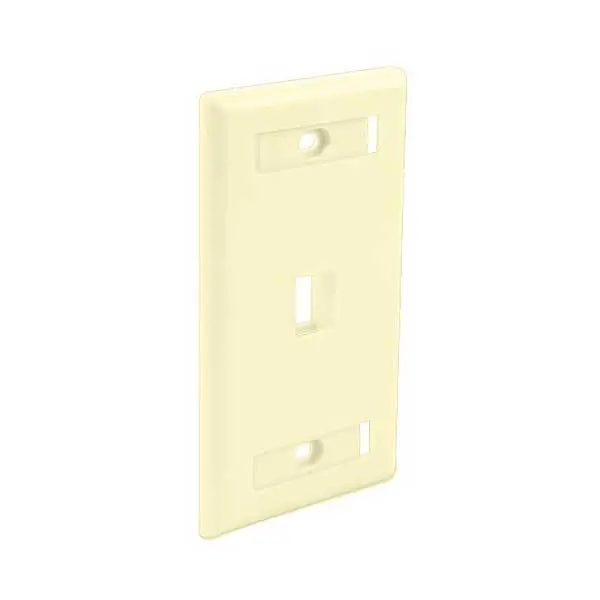 Wavenet Ivory 1-Port Flush-Mount Keystone Wallplate With Labeling Windows 1