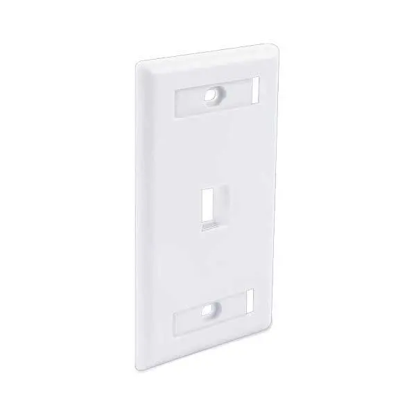 Wavenet White 1-Port Flush-Mount Keystone Wallplate With Labeling Windows 1