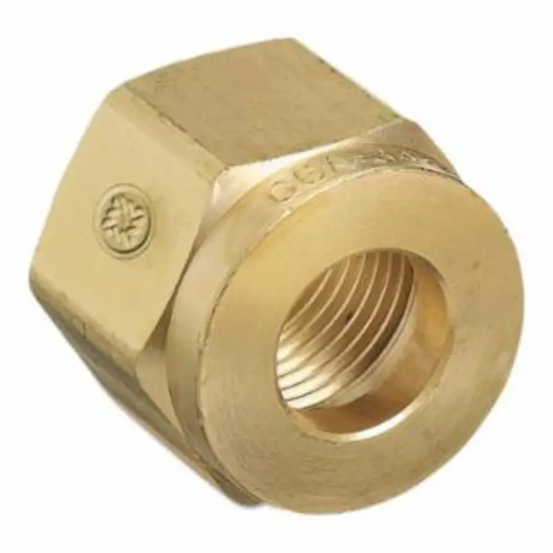 Western Brass .830"-14 Ngo Right-Hand Female Nut, Air Service, Cga-346 – Model 14-2 1