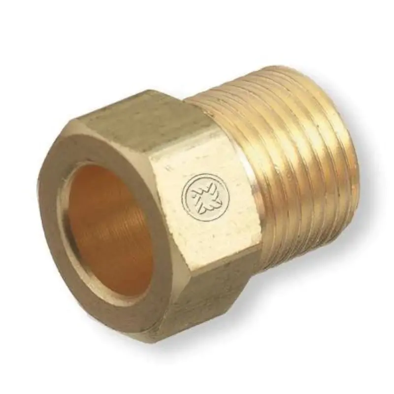 Western Brass .960"-14 Ngo Rh Male Argon, Nitrogen & Helium Nut (Cga-580, Cga-92) 1
