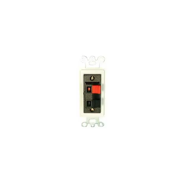 White Designer Wall Plate Insert With 2-Position Push-In Speaker Terminals 1