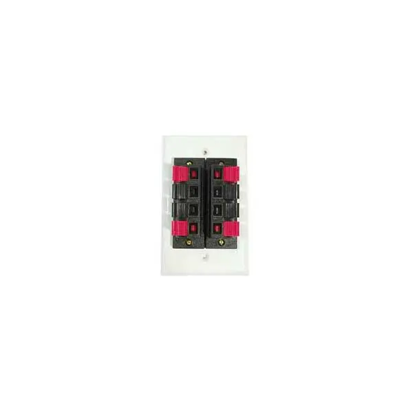 White Speaker Wall Plate Featuring Dual 4-Terminal Binding Posts 1